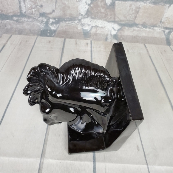 2/$25 Black Stallion Bookend Decor Chess  Knight Ceramic - Picture 4 of 12